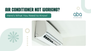 Air Conditioner Not Working? Here’s What You Need to Know!