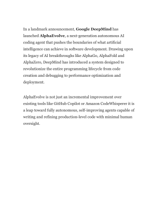 Google DeepMind’s New AI Coding Agent AlphaEvolve