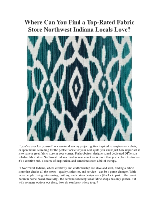 Fabric Store Northwest Indiana