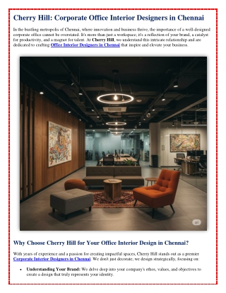 Corporate Office Interior Designers in Chennai