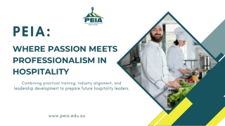 Cultivating Future with Certificate III in Commercial Cookery at PEIA
