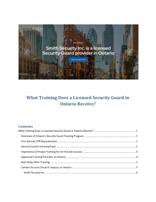 What Training Does a Licensed Security Guard in Ontario Receive?