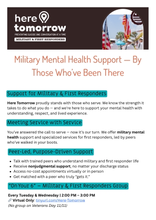 Here Tomorrow Real Support for Military Mental Health