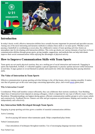 How to Boost Communication Skills via Team Sports