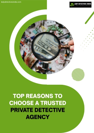 Top Reasons to Choose a Trusted Private Detective Agency
