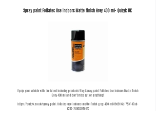 Spray paint Foliatec Use indoors Matte finish Grey 400 ml- Qubyk UK