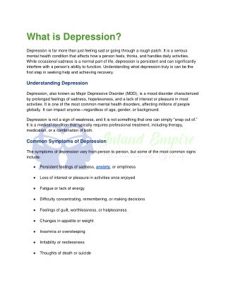 (What is Depression_) All Explained by Inland Empire Behavioral Group