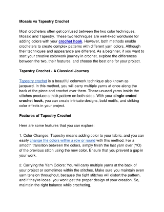 Mosaic vs Tapestry Crochet