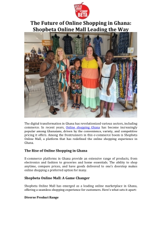 The Future of Online Shopping in Ghana Shopbeta Online Mall Leading the Way