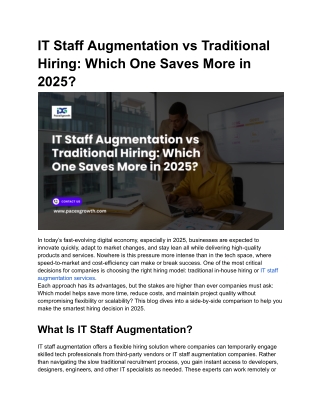 IT Staff Augmentation Services