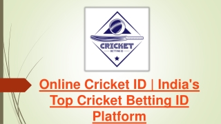 Online Cricket ID Indias Top Cricket Betting ID Platform
