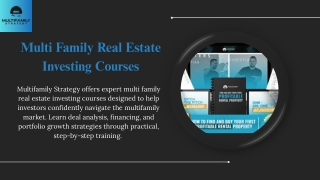 Multi Family Real Estate Investing Courses