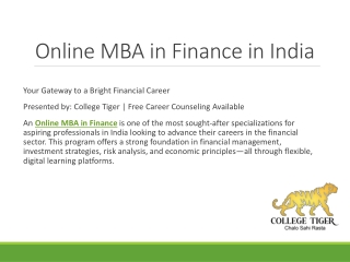 Online MBA in Finance in India – Advance Your Career!