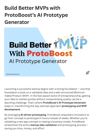 Build Better MVPs with ProtoBoost’s AI Prototype Generator