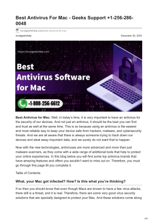 localgeekshelp.com-Best Antivirus For Mac - Geeks Support 1-256-286-0048