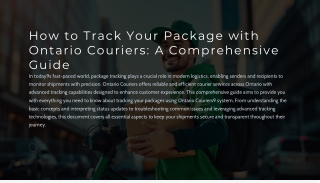 Delivery Courier Company Ontario Canada