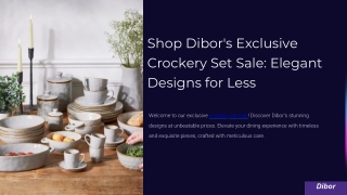Shop Dibor's Exclusive Crockery