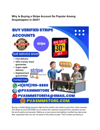 Why Is Buying a Stripe Account So Popular Among Dropshippers in 2025_