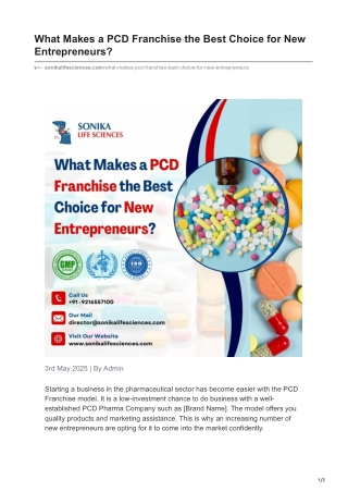 What Makes a PCD Franchise the Best Choice for New Entrepreneurs?