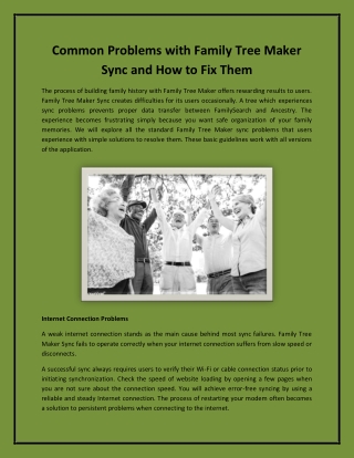 Common Problems with Family Tree Maker Sync and How to Fix Them