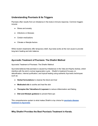 Understanding Psoriasis & Its Triggers