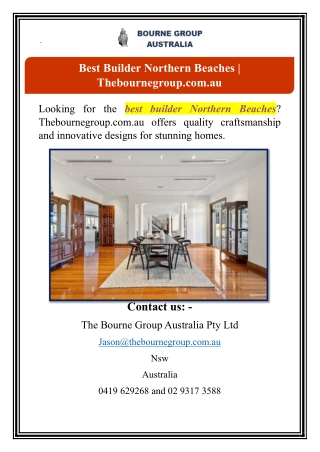 Best Builder Northern Beaches | Thebournegroup.com.au