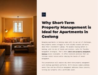 Why Short-Term Property Management is Ideal for Apartments in Geelong