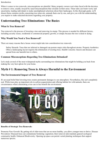 Common Myths About Tree Eliminations Debunked!
