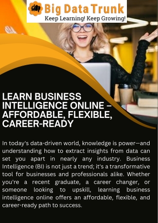Learn Business Intelligence Online – Affordable, Flexible, Career-Ready