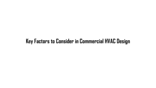Key Factors to Consider in Commercial HVAC Design