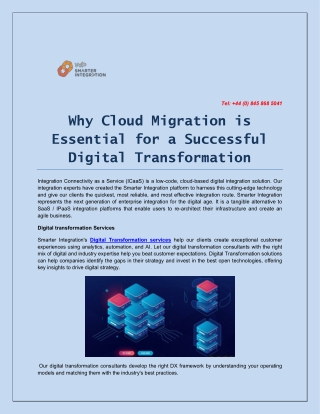 Why Cloud Migration is Essential for a Successful Digital Transformation