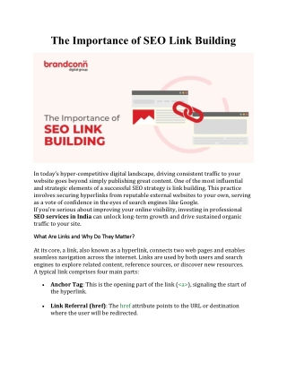 The Importance of SEO Link Building