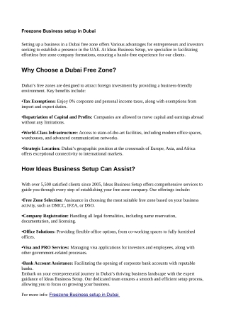 Freezone buisness setup in Dubai