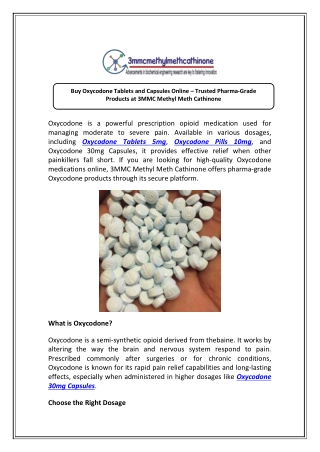 Get Oxycodone 5mg Tablets Today