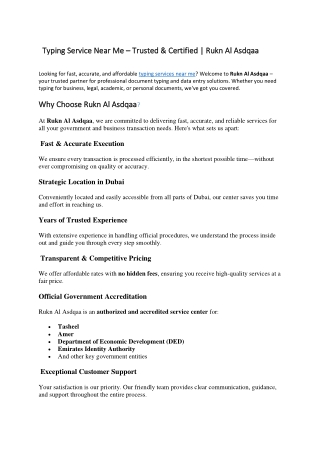 Typing Service Near Me