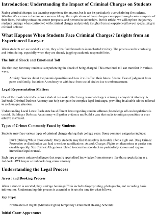 What Happens When Students Face Criminal Charges? Insights from an Experienced L
