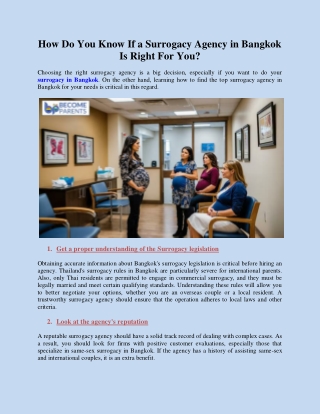 How Do You Know If a Surrogacy Agency in Bangkok Is Right For You?