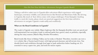 Self-Drive Uganda: A First-Timer’s Guide to Navigating the Roads Safely