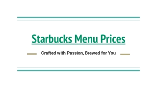 Starbucks Menu Prices