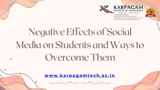Negative Effects of Social Media on Students and Ways to Overcome Them