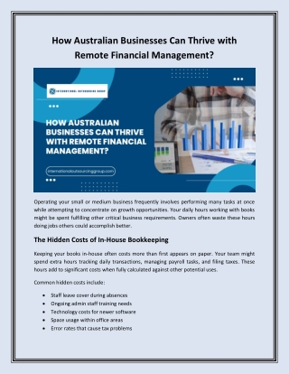 How Australian Businesses Can Thrive with Remote Financial Management?