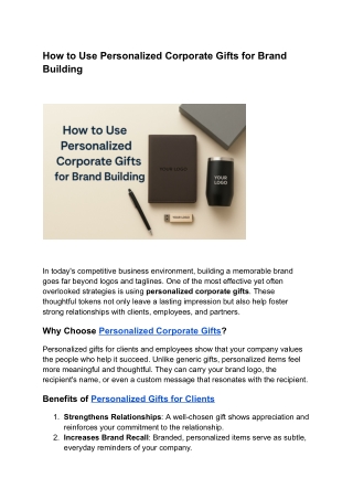 How to Use Personalized Corporate Gifts for Brand Building