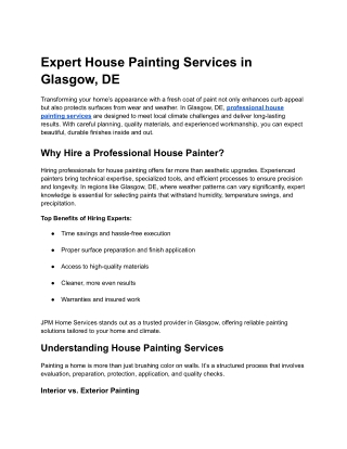 Expert House Painting Services in Glasgow