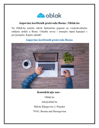 kupovina korištenih proizvoda Bosna  Oblak.ba