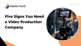 Five Signs You Need a Video Production Company