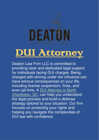 DUI Attorney in North Charleston, SC: Defending Your Rights After a DUI Arrest