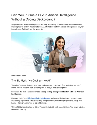 Can You Pursue a BSc in Artificial Intelligence Without a Coding Background_