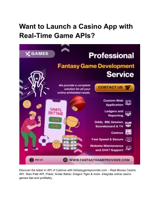 Fantasy game provider