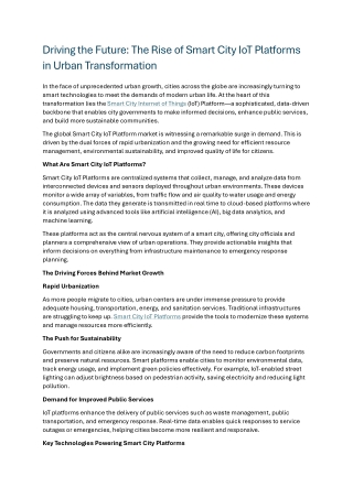 Smart City IoT Platforms