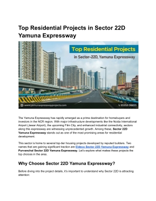 Top Residential Projects in Sector 22D Yamuna Expressway